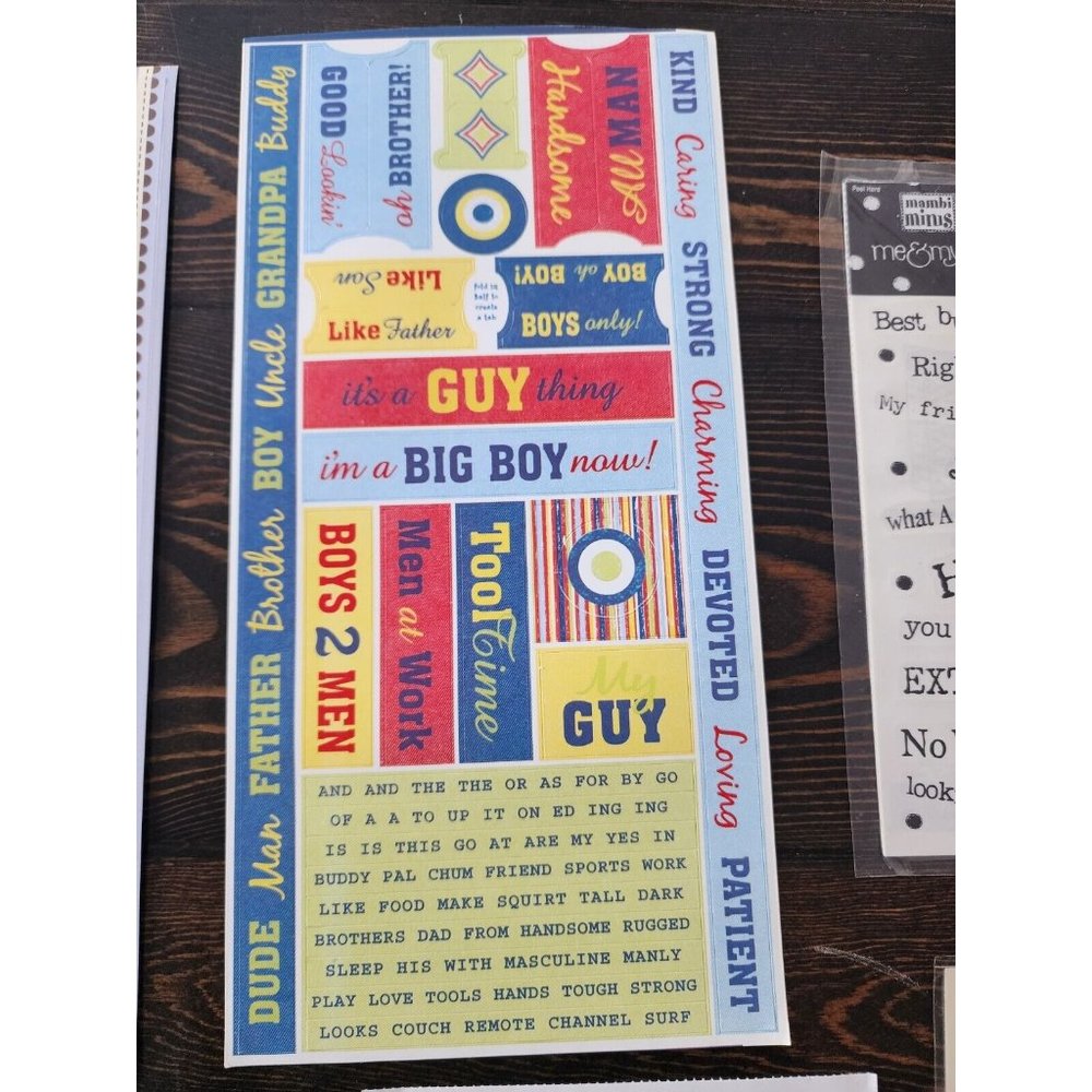 LOT Scrapbooking Stickers - Boys Blue Space Hero Men Man - NEW & Retired #10 - Picture 4 of 13